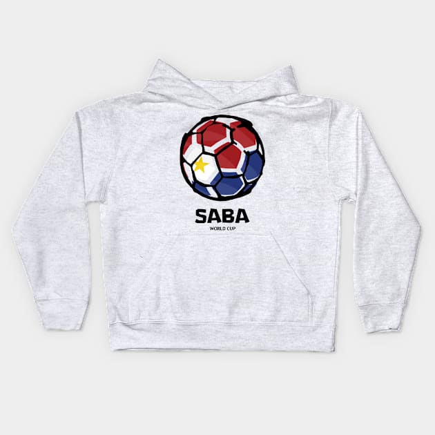 Saba Football Country Flag Kids Hoodie by KewaleeTee